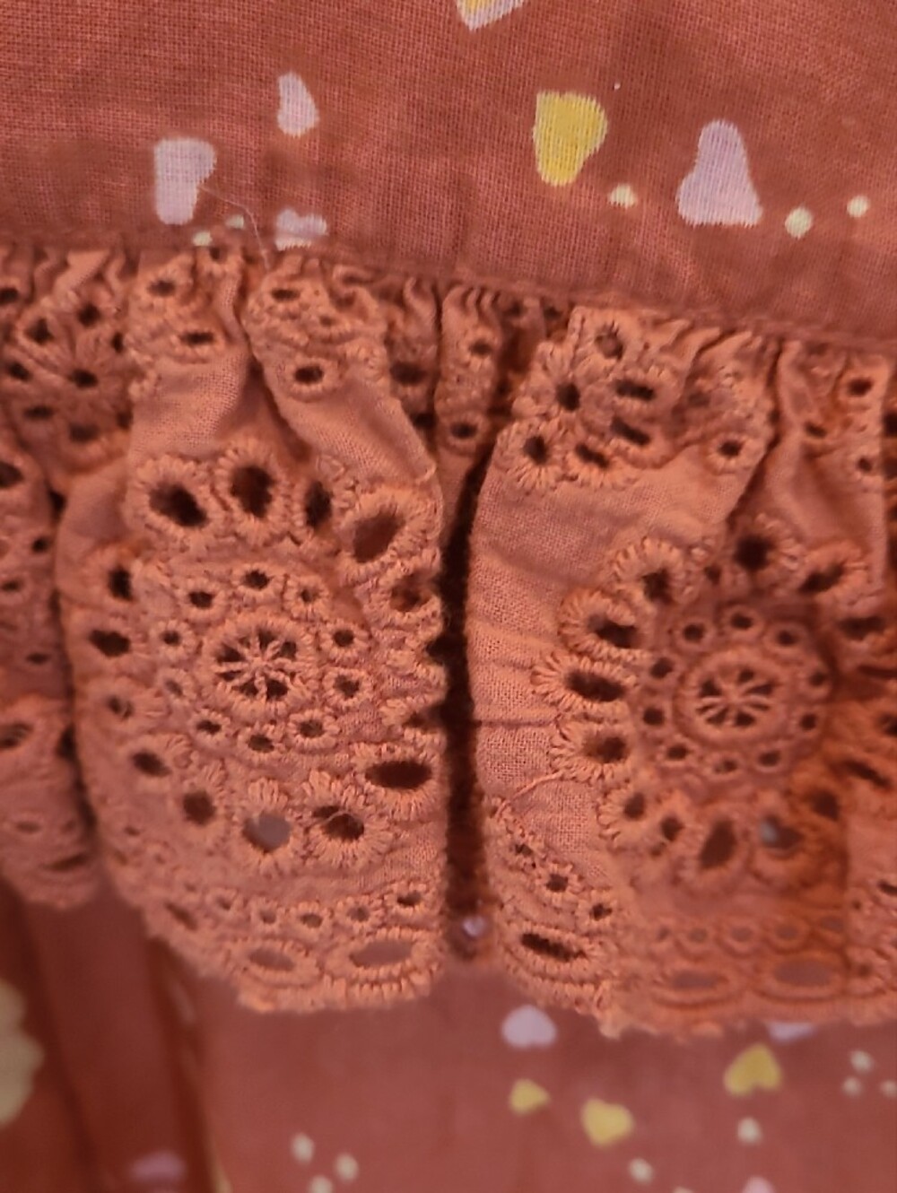 Free People Rust Floral Ruffle Button-Front Blouse - Picture 3 of 5